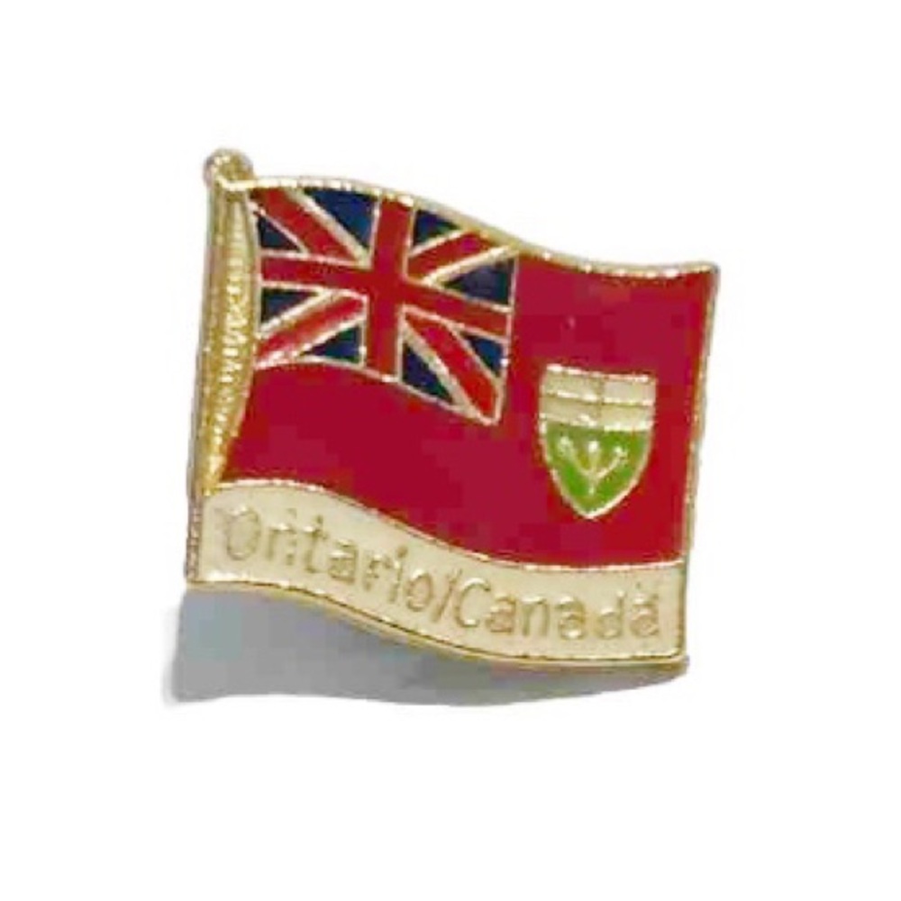 Canada Ontario Red Ensign Flag Enamel Pin Lapel World War 1 Veteran Military WW1